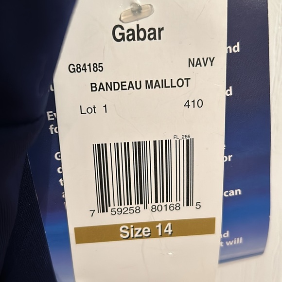 𝅺NWT Gabor Navy Bandeau Maillot swimsuit Size 14 - Picture 12 of 12